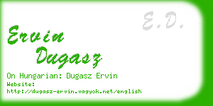 ervin dugasz business card
